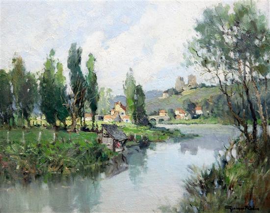 § Georges Charles Robin (French, 1903–2003) Confolens sur la Vienne, 12.5 x 15.5in.